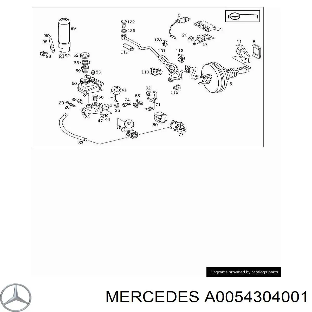 A0054307101 Mercedes Цилиндр тормозной, главный