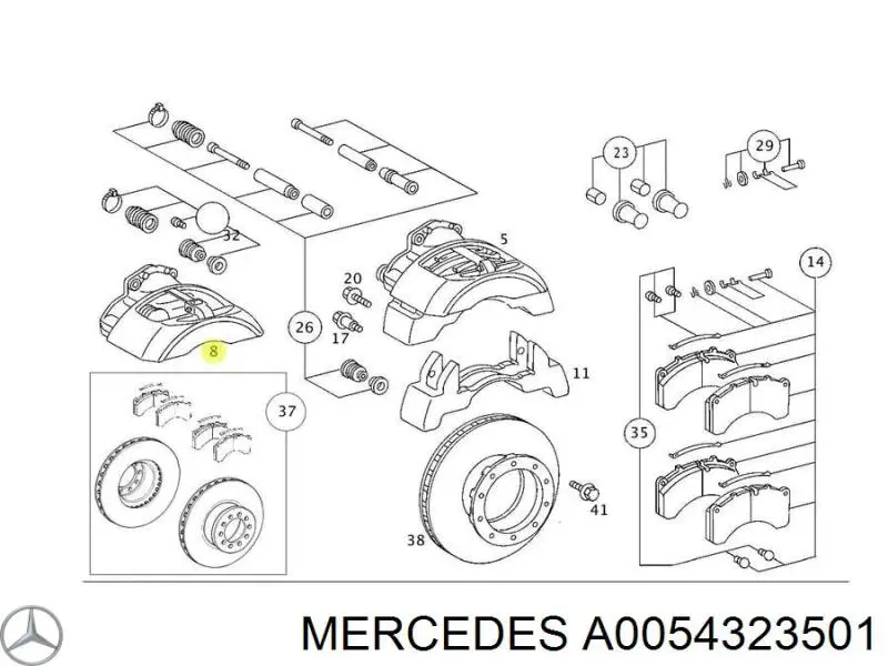 Ресивер пневматической системы A0054323501 Mercedes