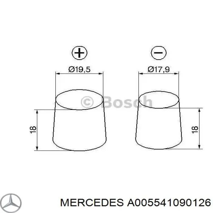 Купить A005541090126 Mercedes Батарея аккумуляторная