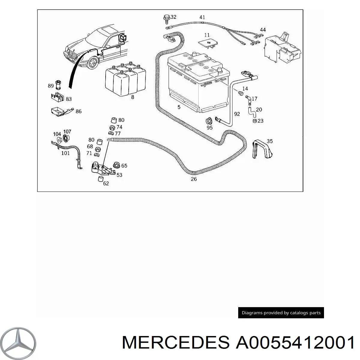 Аккумулятор автомобильный Mercedes A0055412401 цена, от 76.02 USD