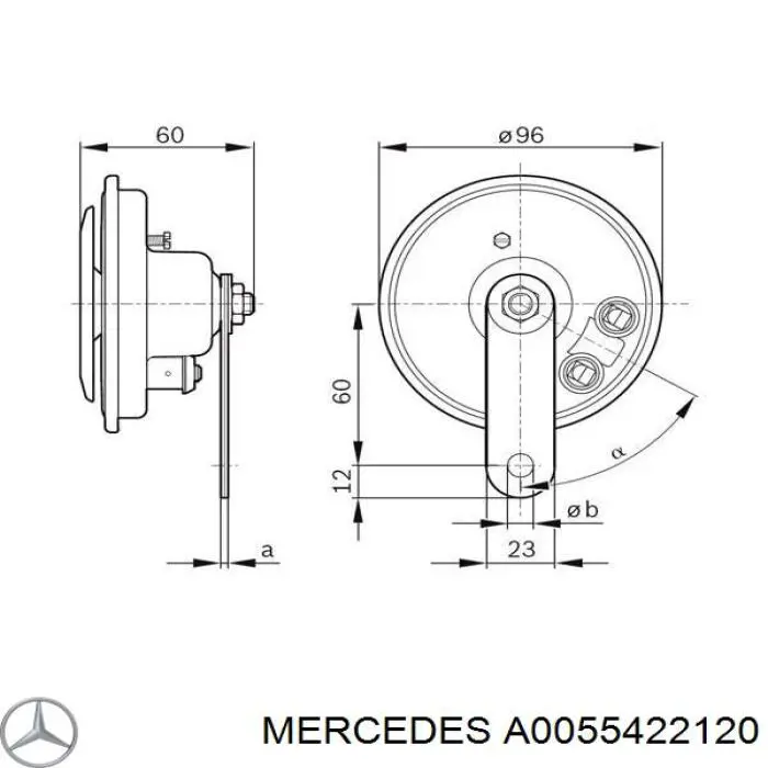 Звуковой сигнал A0055422120 Mercedes