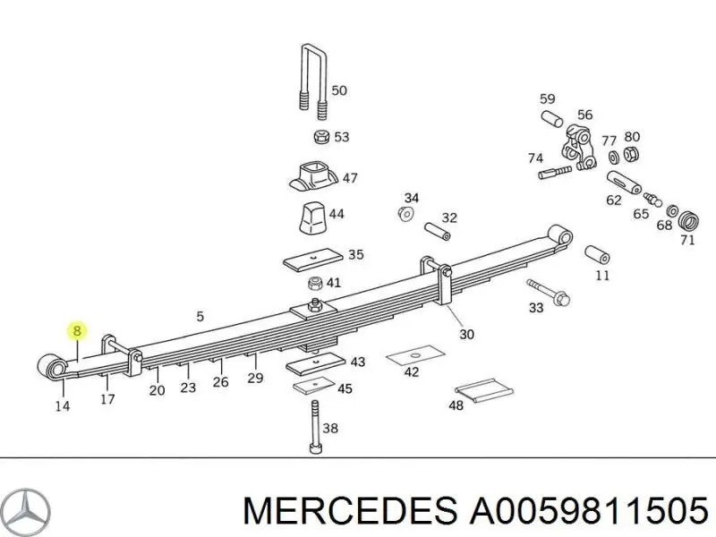 Подшипник ступицы передней/задней A0059811505 Mercedes