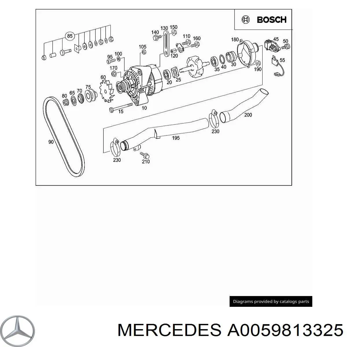 A0059813325 Mercedes подшипник генератора
