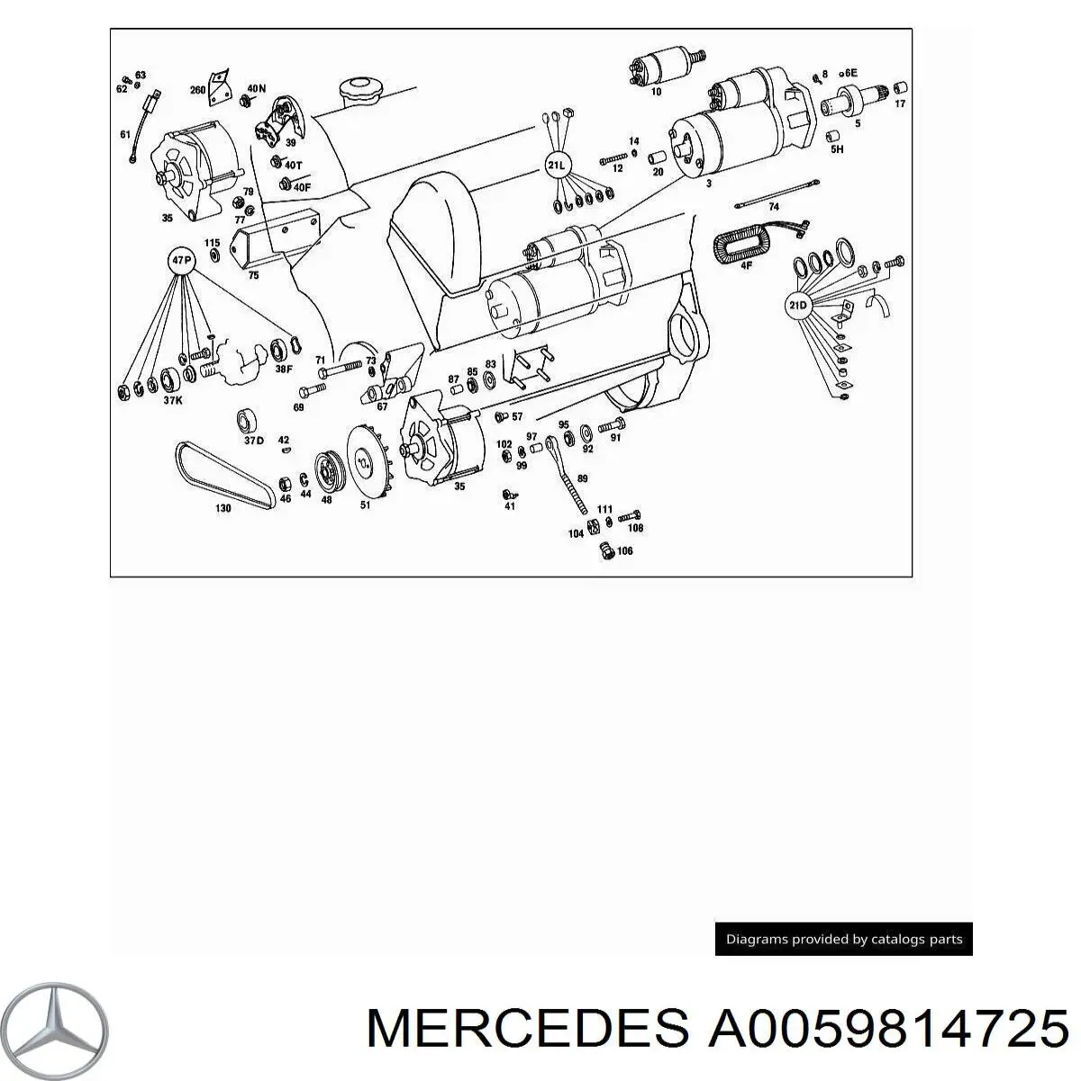 A0059814725 Mercedes rolamento do gerador