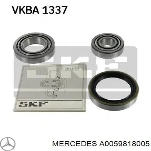 Комплект подшипника ступицы колеса Mercedes A0059818005 цена, от 9.68 USD