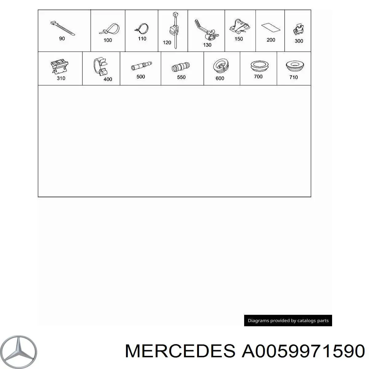 Купить A0059971590 Mercedes Хомут пластиковый универсальный