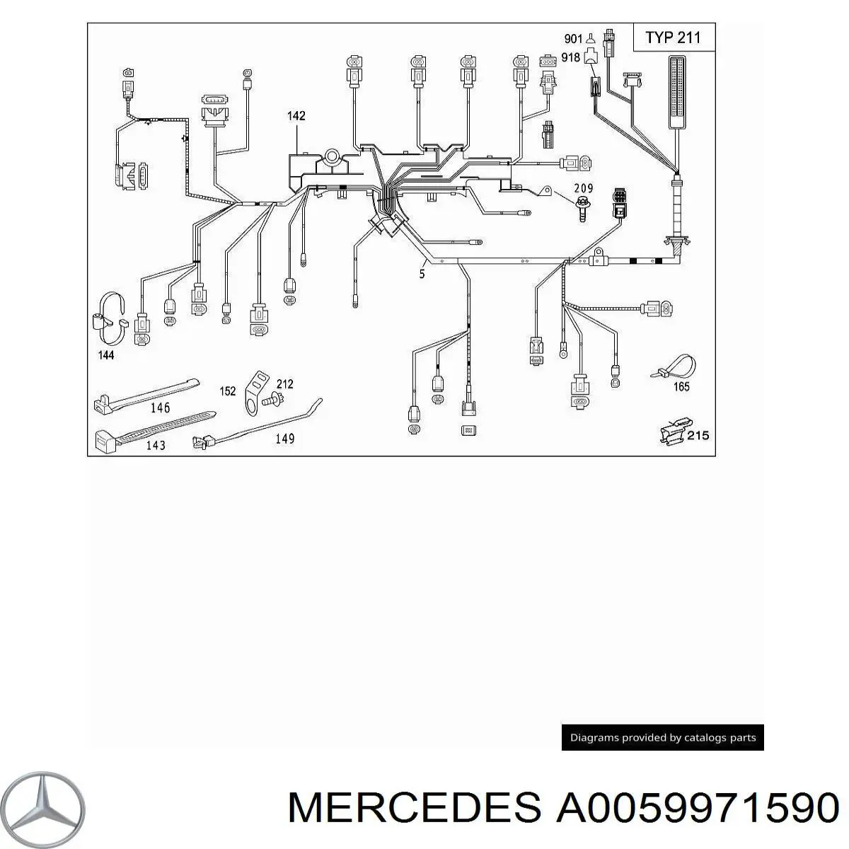 Хомут пластиковый универсальный Mercedes A0059971590 цена, от 0.39 USD