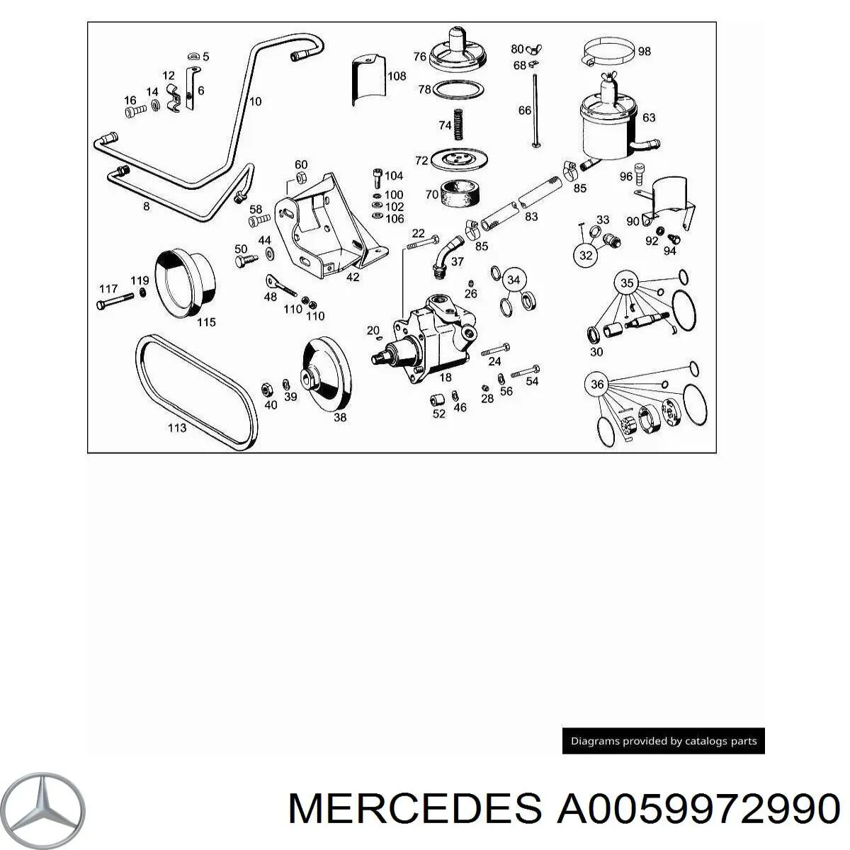 Хомут стяжной металлический, универсальный A0059972990 Mercedes