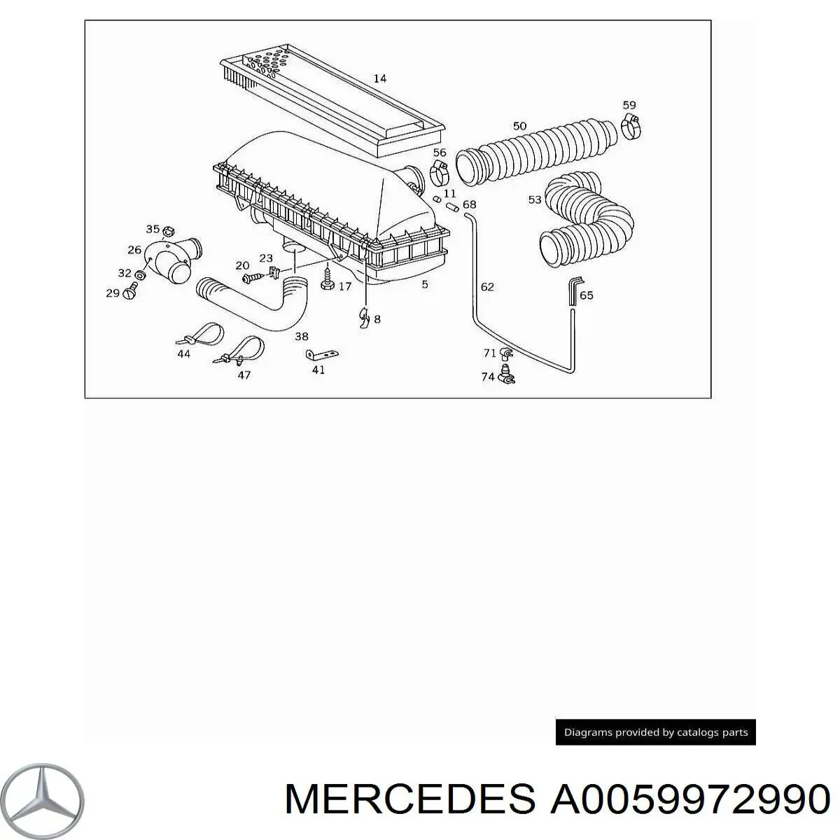 Купить A0059972990 Mercedes Хомут стяжной металлический, универсальный