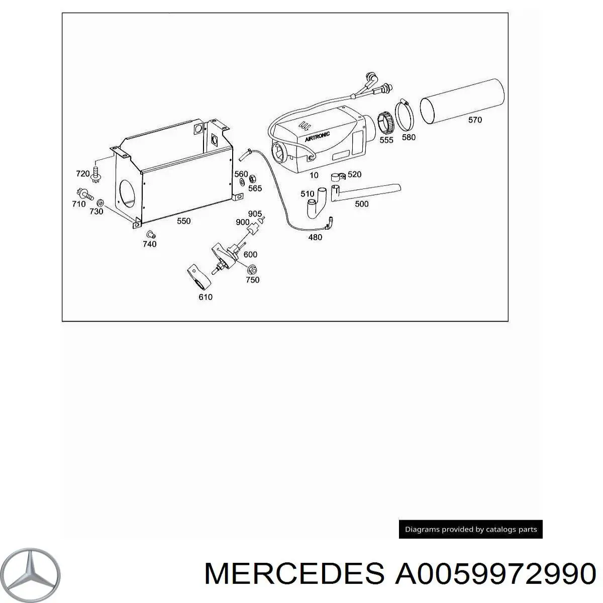 Хомут стяжной металлический, универсальный Mercedes 0059972990