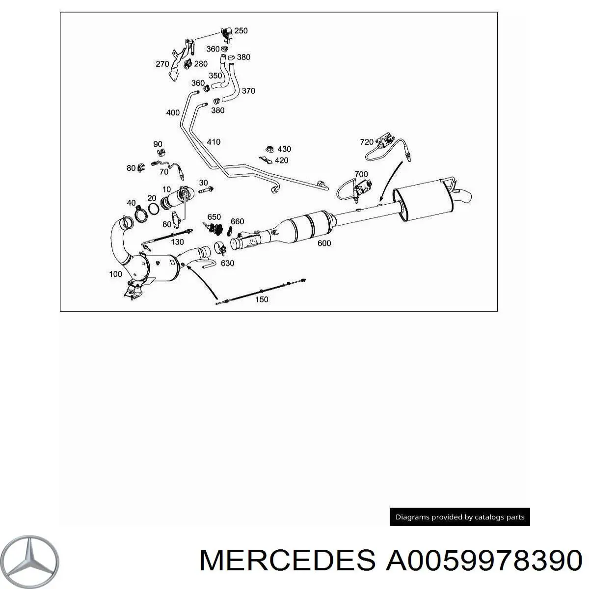 Хомут крепления глушителя передний Mercedes A0059978390 цена, от 2.98 USD