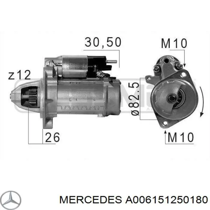 A006151250180 Mercedes стартер