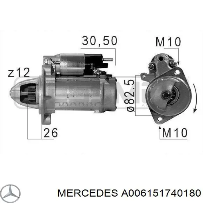 A006151740180 Mercedes стартер