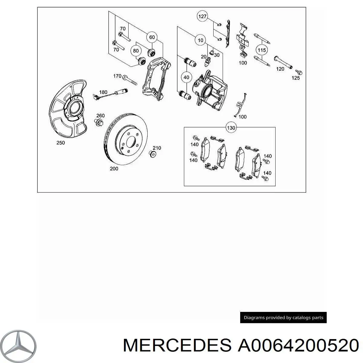 Купить A0064200520 Mercedes Колодки тормозные