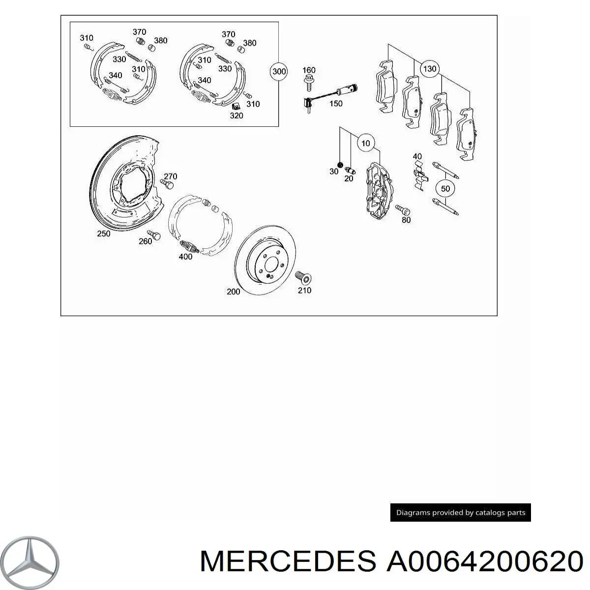 Передние тормозные колодки A0064200620 Mercedes