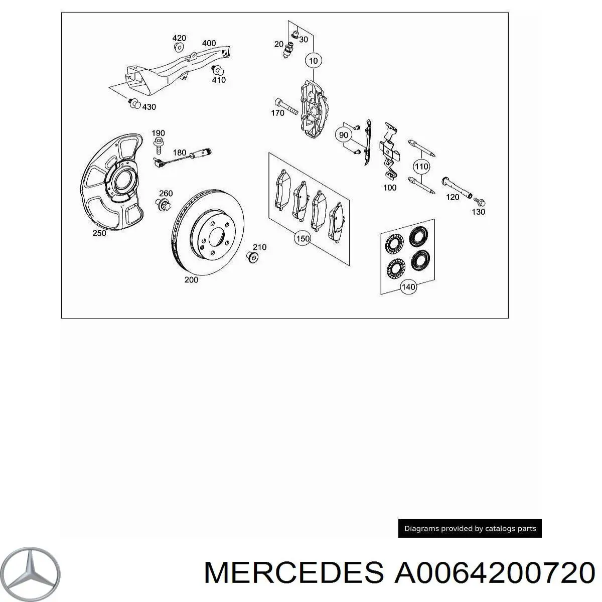 Передние тормозные колодки A0064200720 Mercedes