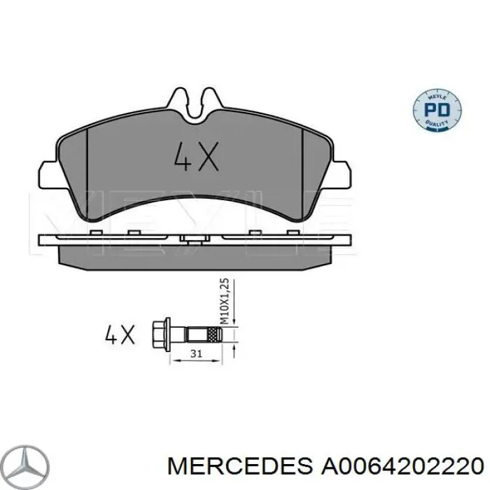 A0064202220 Mercedes Колодки тормозные дисковые комплект