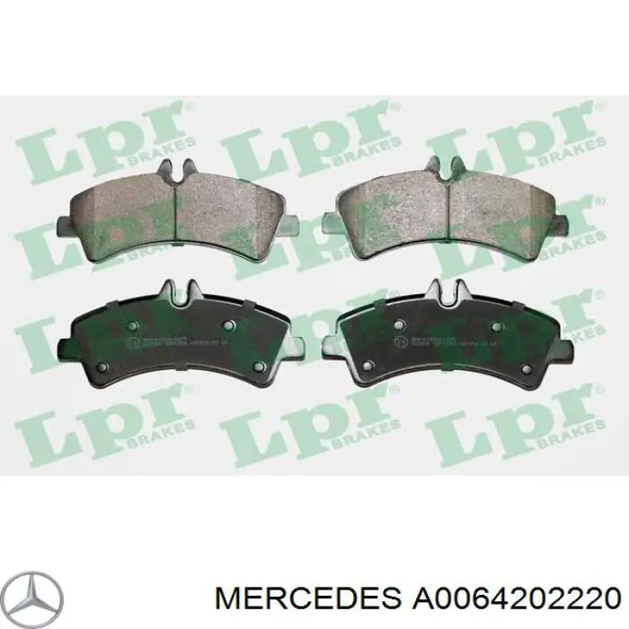 Купить A0064202220 Mercedes Колодки тормозные задние, дисковые