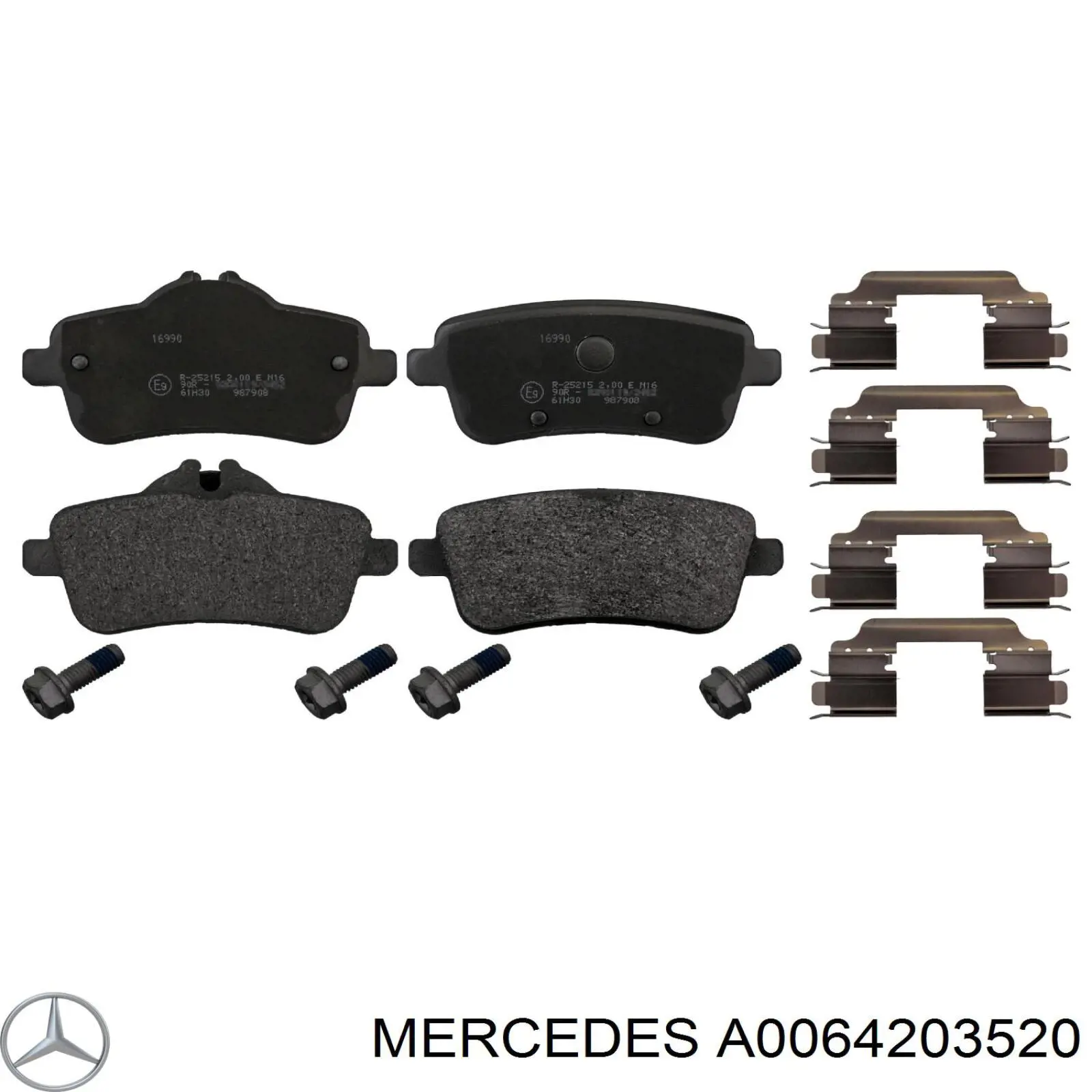 Задние тормозные колодки A0064203520 Mercedes