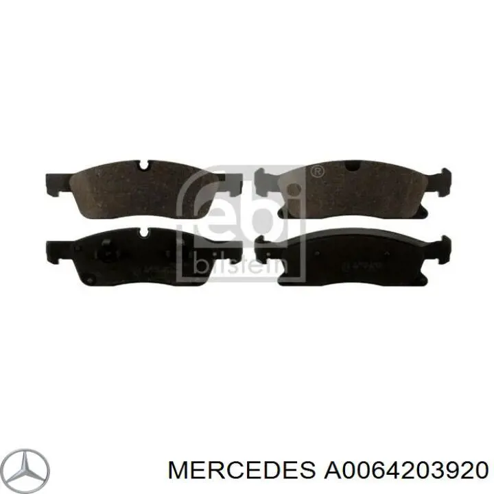 A0064203920 Mercedes колодки тормозные передние дисковые
