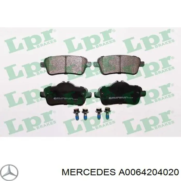 Купить A0064204020 Mercedes Колодки тормозные задние, дисковые
