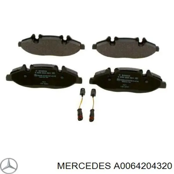 Колодки тормозные передние дисковые Mercedes A0064204320