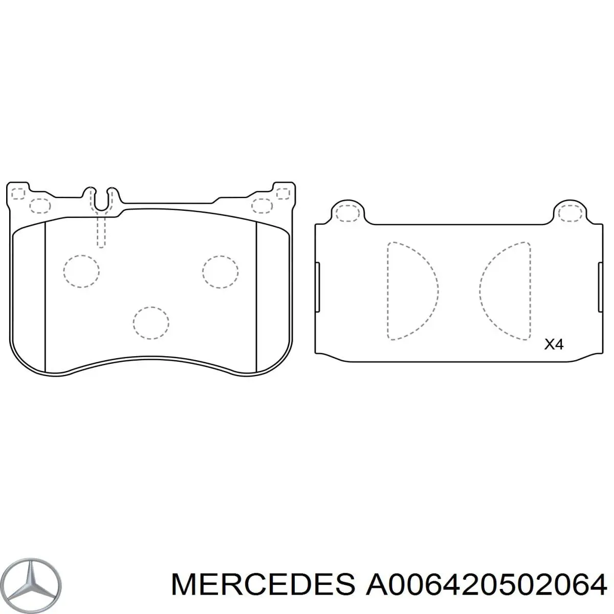 Передние тормозные колодки A006420502064 Mercedes