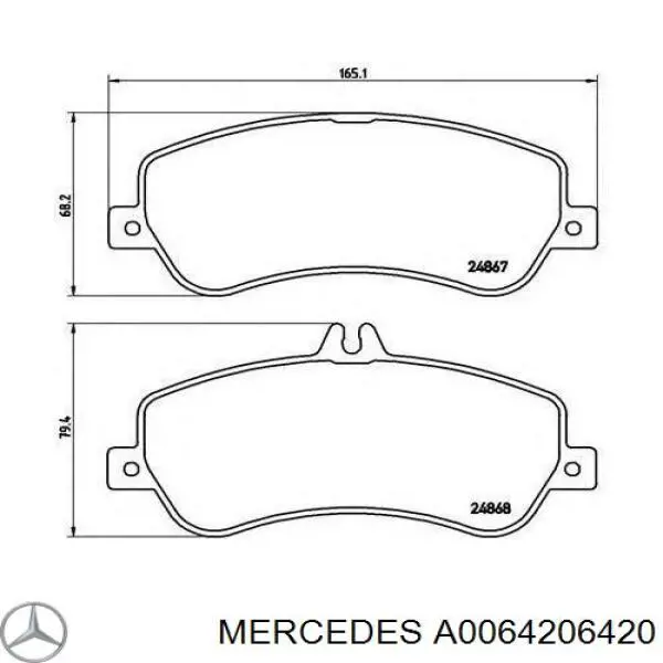 Колодки Mercedes A0064206420 цена, от 40.70 USD