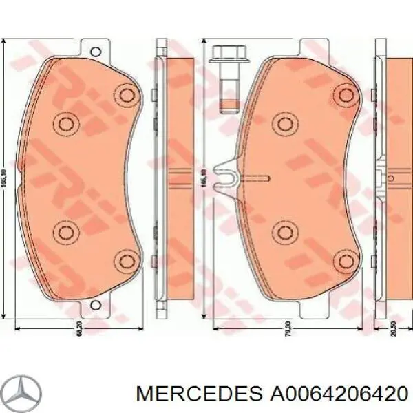 A0064206420 Mercedes Колодки передние