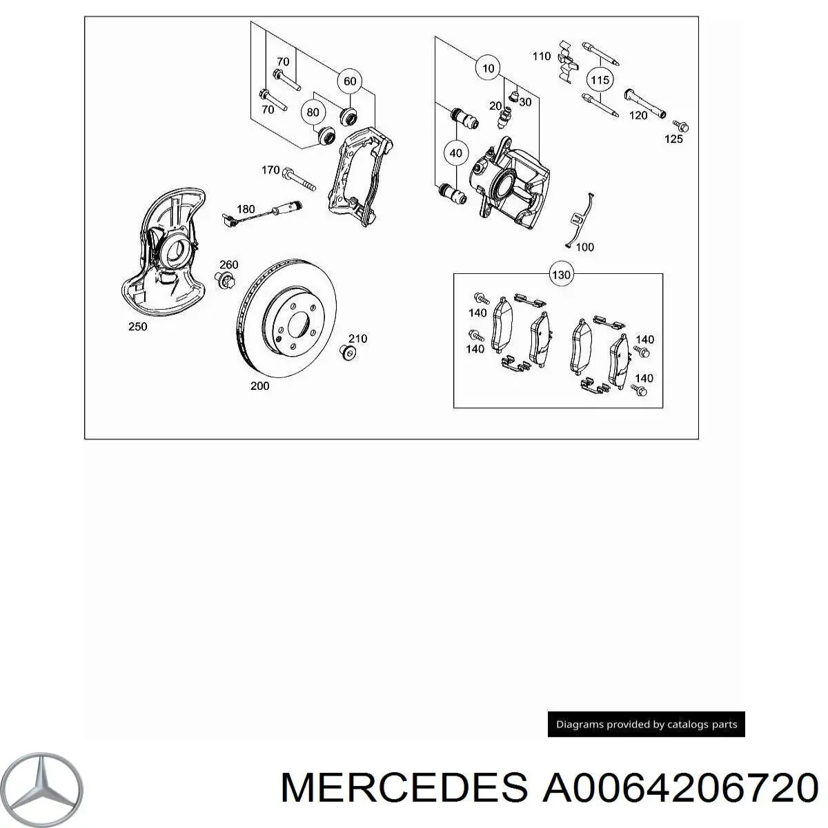 A0064206720 Mercedes колодки тормозные передние дисковые