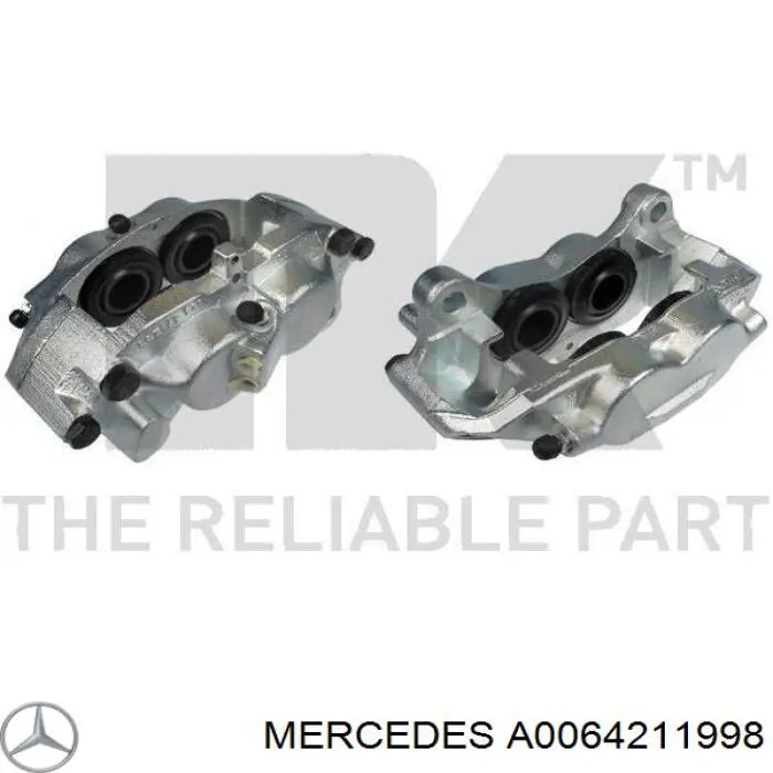 Суппорт тормозной передний левый A0064211998 Mercedes