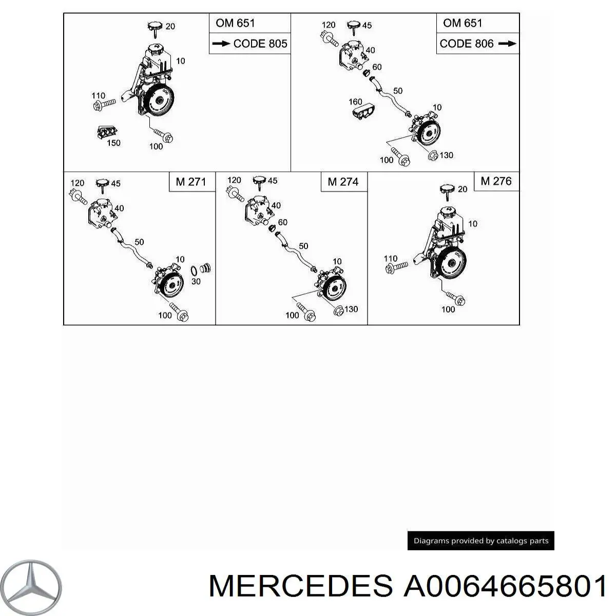 A0064665801 Mercedes bomba da direção hidrâulica assistida