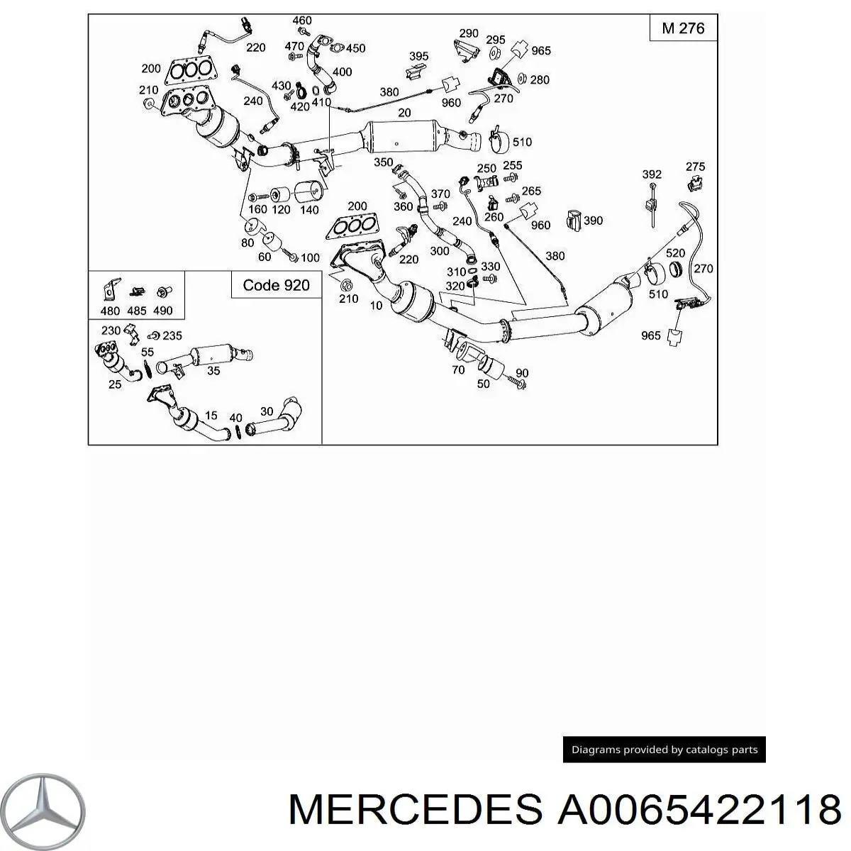 A0065422118 Mercedes лямбда-зонд, датчик кислорода после катализатора