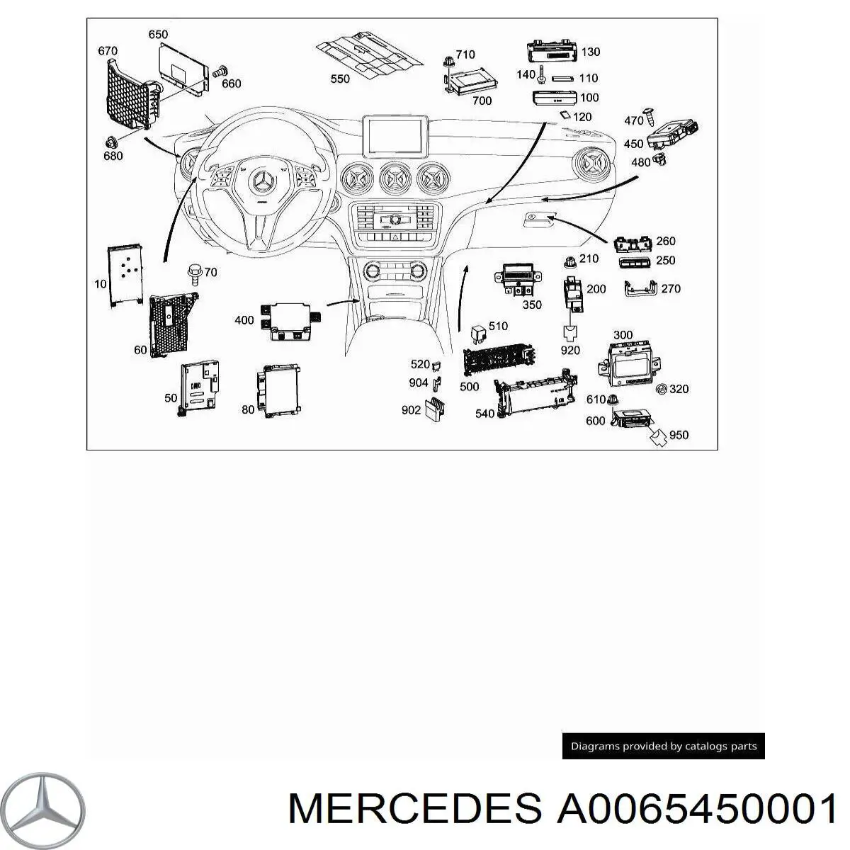 A0065450001 Mercedes Монтажный блок предохранителей