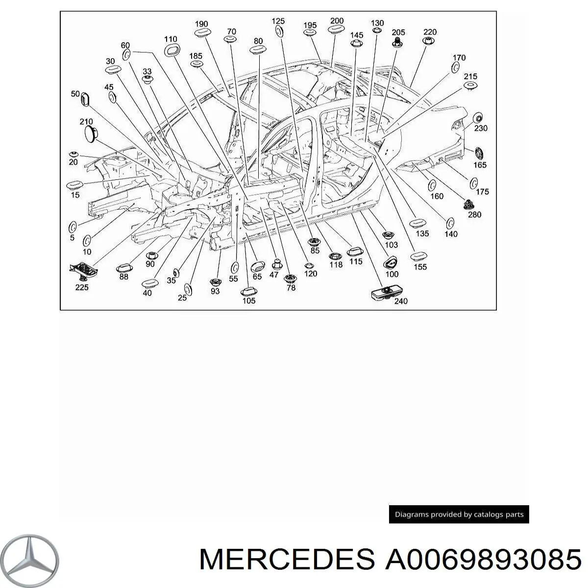 Крышка бачка омывателя A0069893085 Mercedes