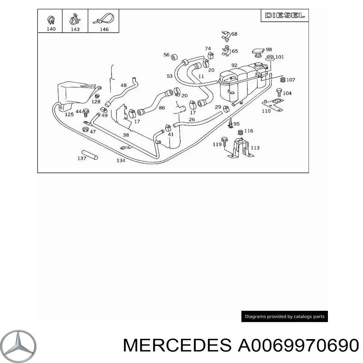 Хомут пружинный Mercedes A0069976090 цена, от 4.69 USD