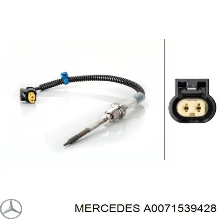 A0071539428 Mercedes sensor de temperatura dos gases de escape (ge, antes de filtro de partículas diesel)