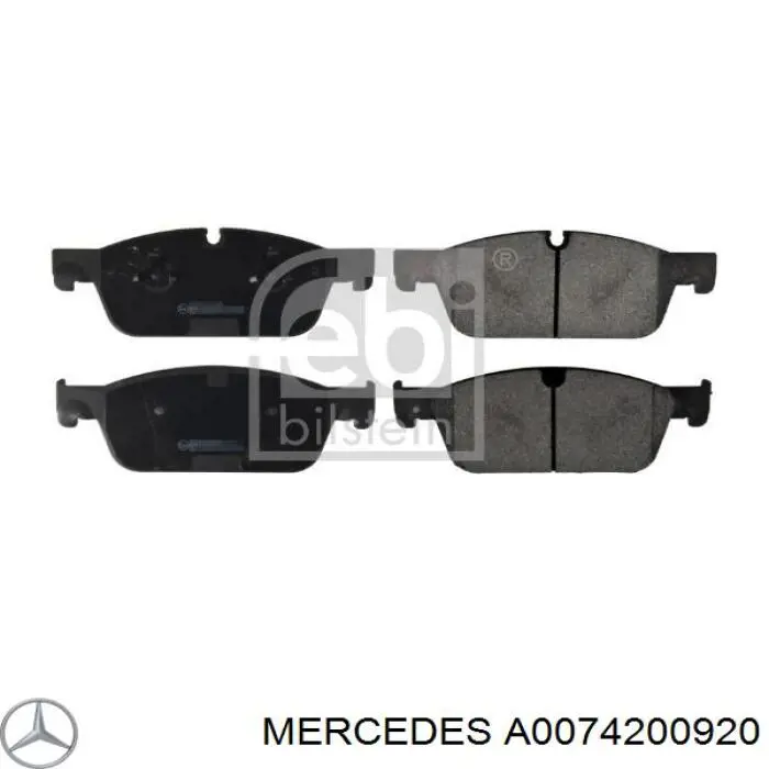 A0074200920 Mercedes колодки тормозные передние дисковые