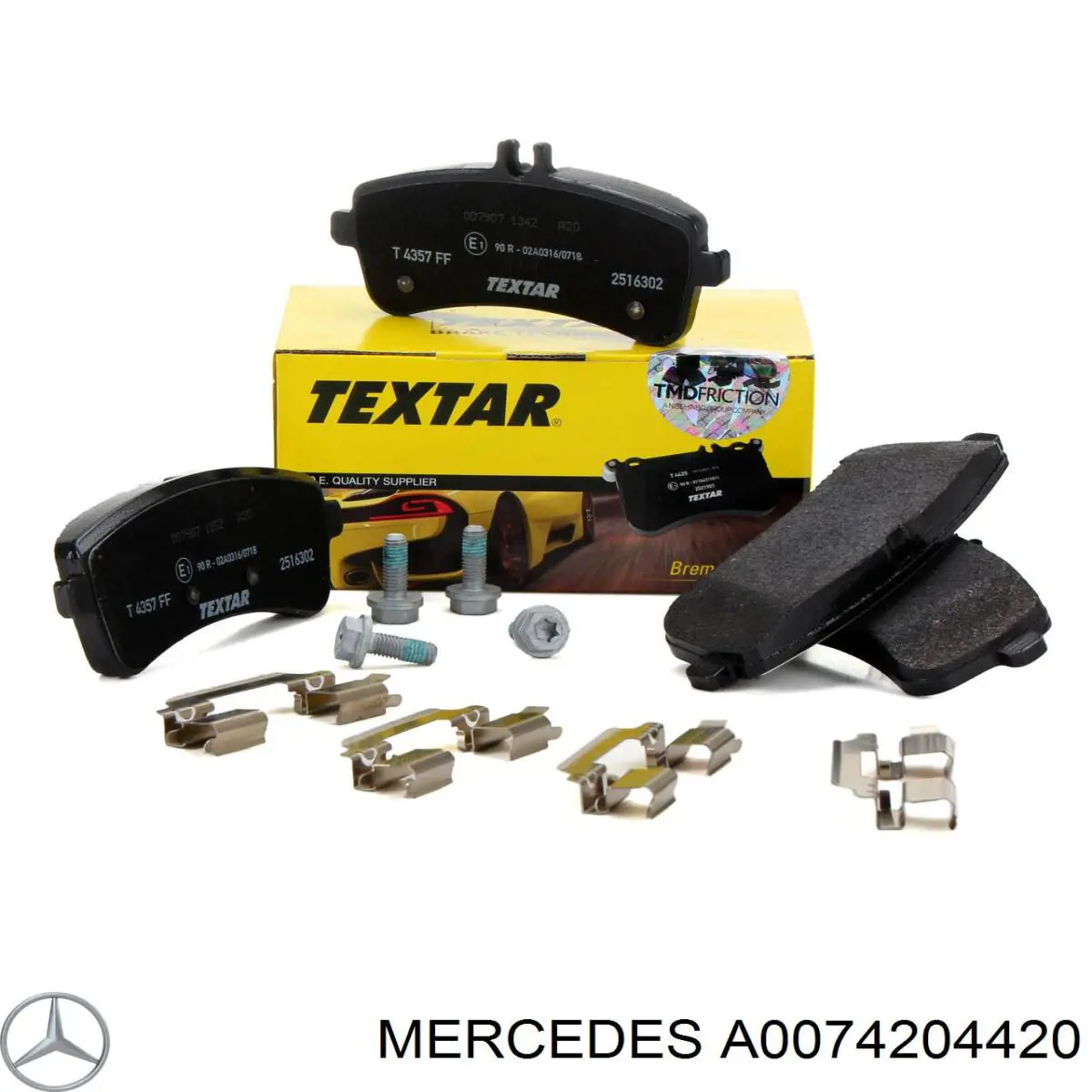 Купить A0074204420 Mercedes Колодки тормозные задние, дисковые