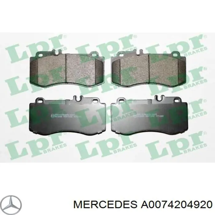 A0074204920 Mercedes колодки тормозные передние дисковые