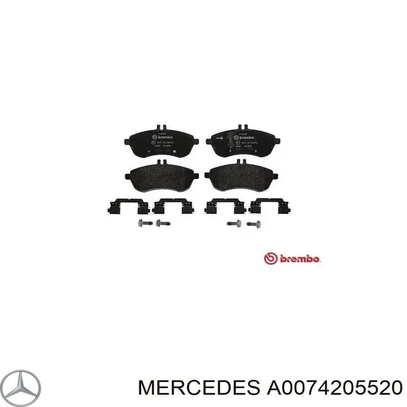 A0074205520 Mercedes sapatas do freio dianteiras de disco