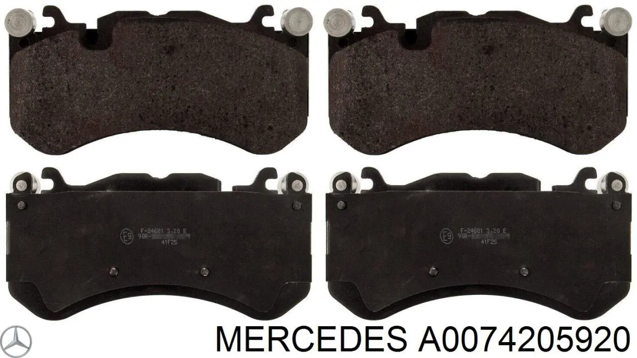 Колодки тормозные передние дисковые Mercedes A0074205920