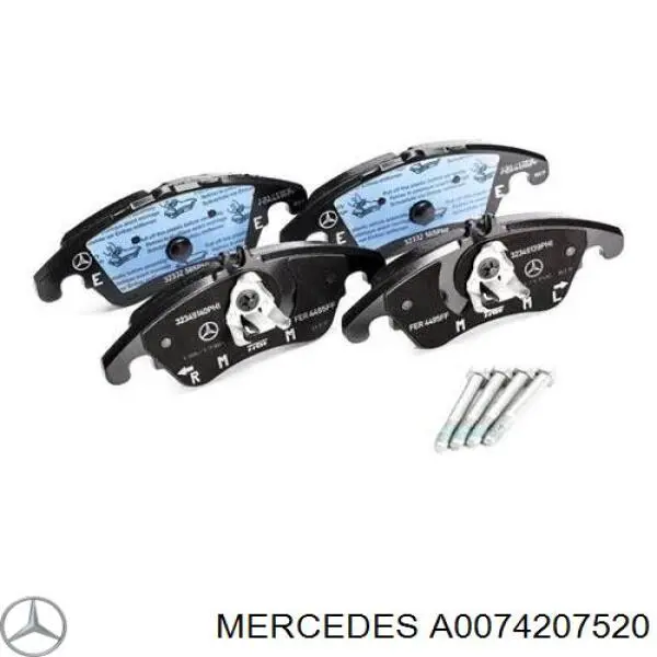 A0074207520 Mercedes sapatas do freio dianteiras de disco