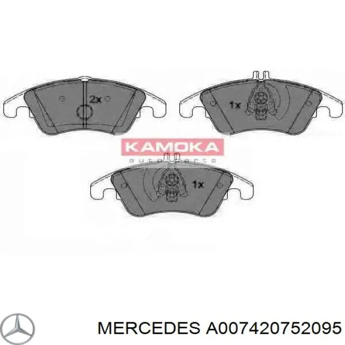 Передние тормозные колодки A007420752095 Mercedes