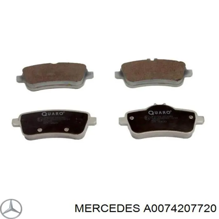 Купить A0074207720 Mercedes Колодки тормозные задние, дисковые