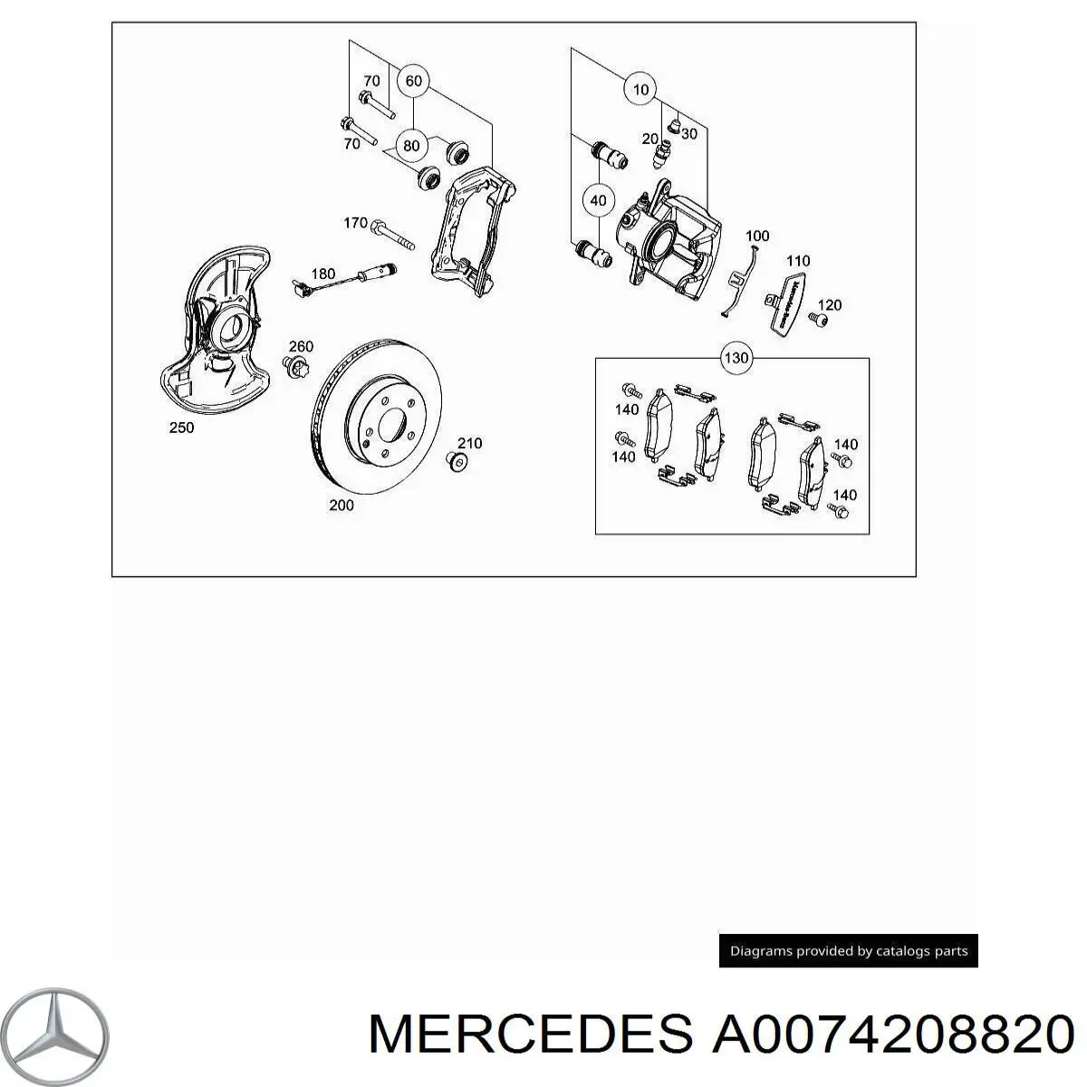 Передние тормозные колодки A0074208820 Mercedes