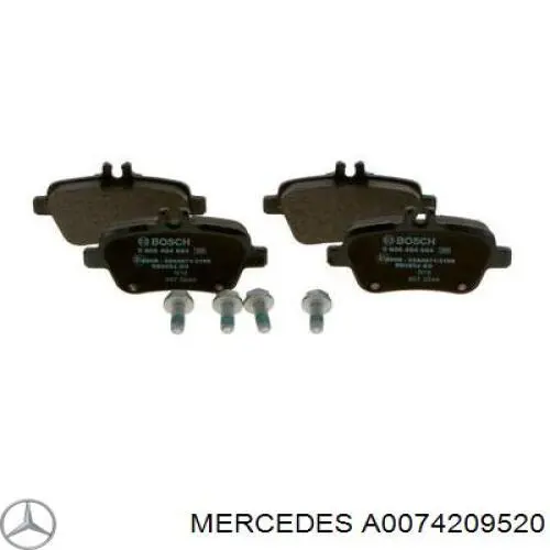 A0074209520 Mercedes sapatas do freio traseiras de disco