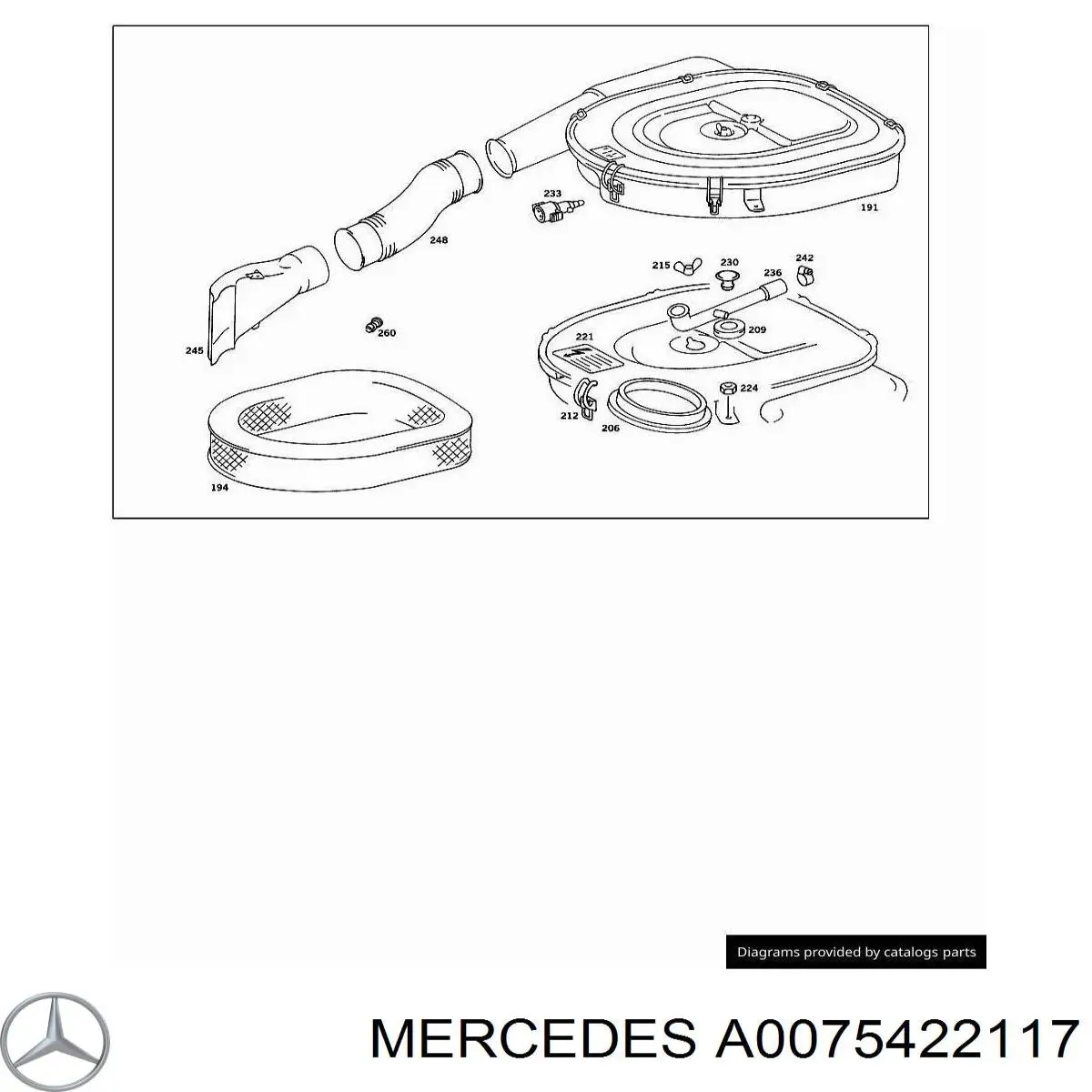 Датчик температуры всасываемого воздуха A0075422117 Mercedes
