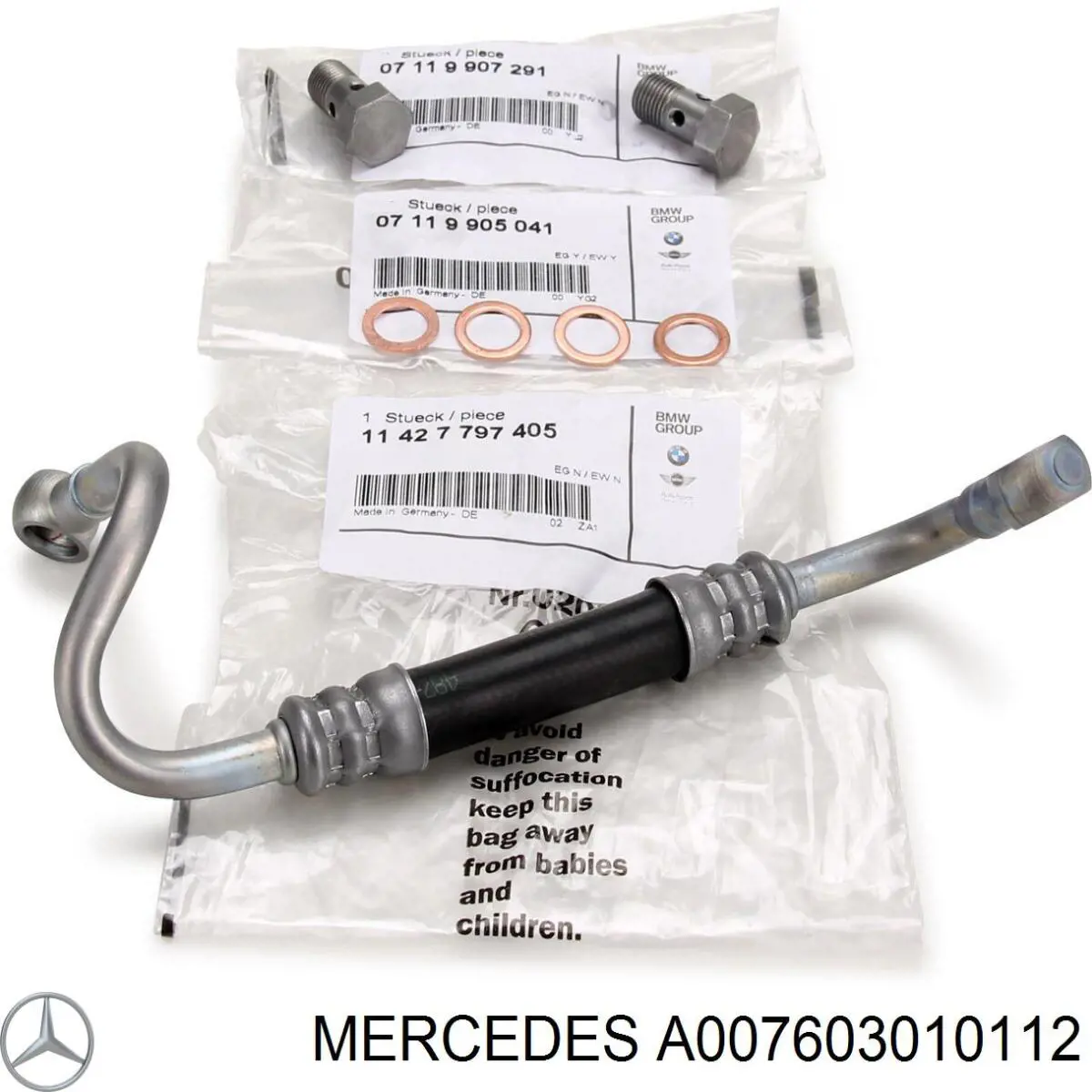 a007603010112 Mercedes прокладка шланга подачи масла к турбине
