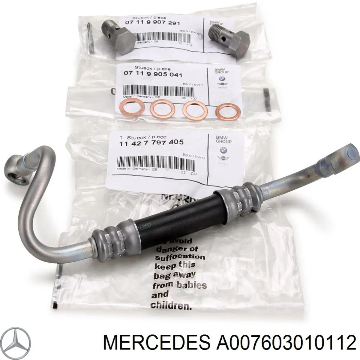 a007603010112 Mercedes vedante de mangueira de fornecimento de óleo de turbina